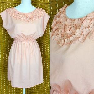 One Clothing Peach Floral Mini Dress Sz S